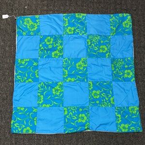 Blue and Green Floral Patchwork Baby Blanket